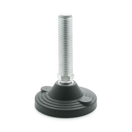 Otto Ganter Levelling Feet with Fixing Hole Threaded Stud with Spherical Seating, GN 245